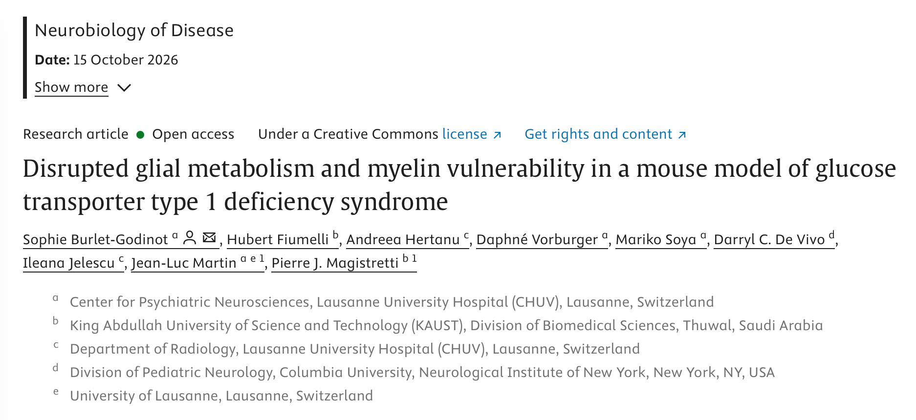 Monosnap Disrupted glial metabolism and myelin vulnerability in a mouse model of glucose transporter type 1 deficiency syndrome - Scienc… 2026-09-29 06-17-33